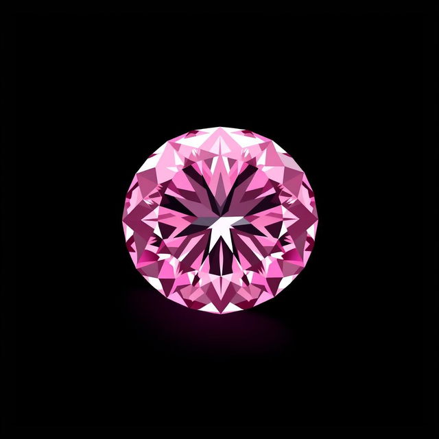 A large, eye-catching pink diamond situated in the corner of the image, gracefully faded into a deep black background