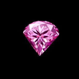 A large, stunning pink diamond beautifully located in the corner of the image, displaying a faded effect that seamlessly blends into a deep black background