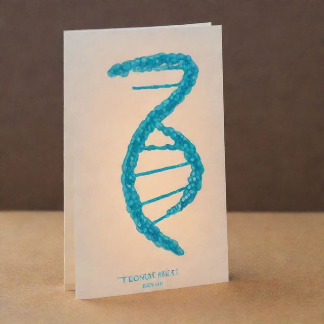 Illustrate a cute, cartoon-style 'Telomere' card, an 'upcell' type. Visualize Telomeres as adorable DNA-sequence structures at the ends of a cell's chromosomes, signifying increased cell longevity and resistance with a protective glow.