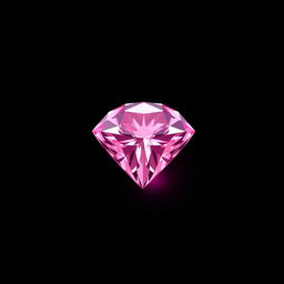 A large, magnificent pink diamond positioned in the corner of the image, artistically faded into a sleek black background