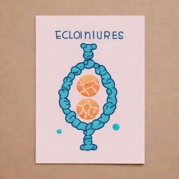 Illustrate a cute, cartoon-style 'Telomere' card, an 'upcell' type. Visualize Telomeres as adorable DNA-sequence structures at the ends of a cell's chromosomes, signifying increased cell longevity and resistance with a protective glow.