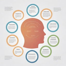 An informative diagram showcasing effective communication techniques. It contains elements like active listening, empathy, clarity, feedback, and non-verbal gestures, all interconnected to illustrate a holistic communication process.