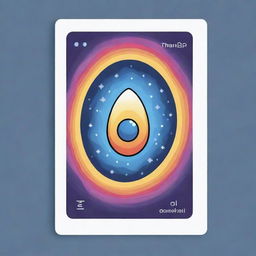 Design a cute, cartoon-style 'Quantum Leap' card, an 'upcell' type. Visualize a charismatic cell leaping across dimensions, demonstrating its ability to rearrange cards. The card should reflect excitement and mastery over quantum mechanics.