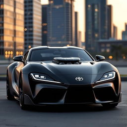 A futuristic 2024 Toyota Supra MK4 featuring an incredible W16 engine, beautifully designed with sleek, aerodynamic lines