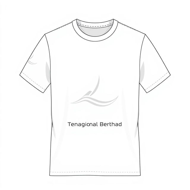 A minimalist t-shirt design for Tenaga Nasional Berhad, featuring a sleek and modern representation of their logo