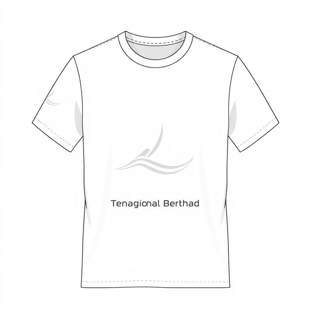 A minimalist t-shirt design for Tenaga Nasional Berhad, featuring a sleek and modern representation of their logo