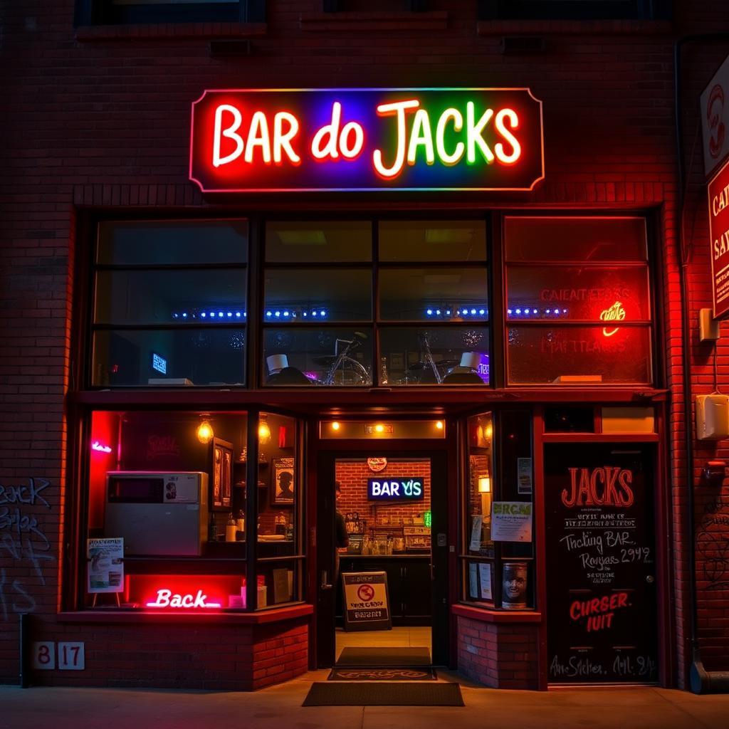 The facade of 'Bar do Jacks,' a rock bar set in 1990s New Orleans