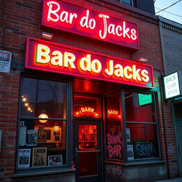 The facade of 'Bar do Jacks,' a rock bar set in 1990s New Orleans