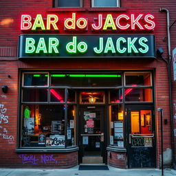 The facade of 'Bar do Jacks,' a rock bar set in 1990s New Orleans