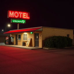 An image of a 1990s roadside motel in New Orleans, characterized by its simple and worn-down appearance