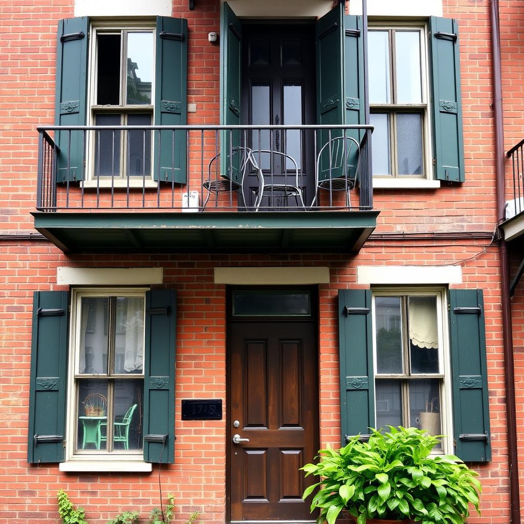 An apartment located in 1990s New Orleans, showcasing simple architecture typical of the city