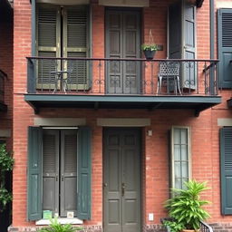 An apartment located in 1990s New Orleans, showcasing simple architecture typical of the city