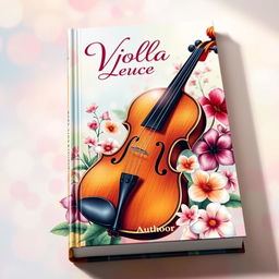 A beautifully designed book cover featuring a striking illustration of a viola surrounded by vibrant floral elements