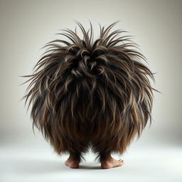 A highly realistic depiction of a hairy butt, with plenty of emphasis on texture and detail to create a striking image