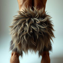 A highly realistic depiction of a hairy butt, with plenty of emphasis on texture and detail to create a striking image