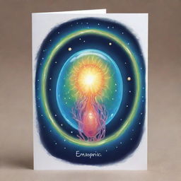 Illustrate a cute, cartoon-style 'Embryonic Echo' card, an 'upcell' type. Depict a delightful scene of a cell experiencing a magical rebirth, glowing brightly from the echo. The card should radiate a sense of charm and rejuvenation.