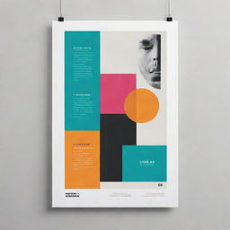 Design a visually striking, modern poster with a minimalist aesthetic, bold typography, and featuring vibrant, contrasting colors.