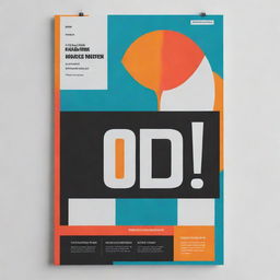 Design a visually striking, modern poster with a minimalist aesthetic, bold typography, and featuring vibrant, contrasting colors.