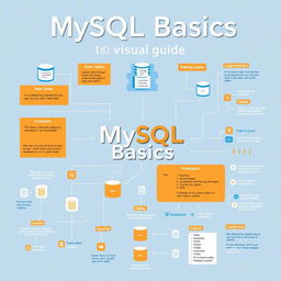 A comprehensive and visually appealing guide titled 'MySQL Basics: A Visual Guide'