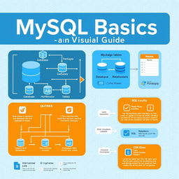 A comprehensive and visually appealing guide titled 'MySQL Basics: A Visual Guide'