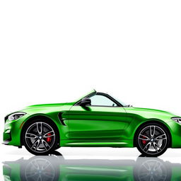 A stunning BMW M3 G80 in a vibrant green color, showcased against a clean white background