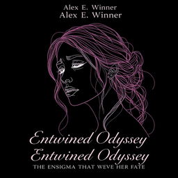 An elegantly crafted line art portrait of a sad lady, capturing her emotional depth and vulnerability