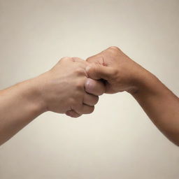 A heartwarming design showing a detailed father and son fist bump. The scene features a larger, experienced father's fist bumping a smaller, youthful son's fist, depicting their unbreakable bond and shared journey.