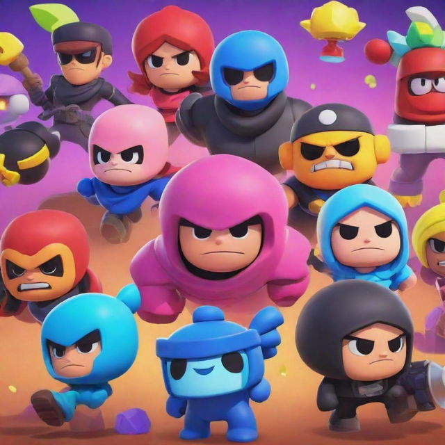 High-resolution, vividly colorful Brawl Stars background featuring dynamic character designs and rich, eye-catching in-game elements.