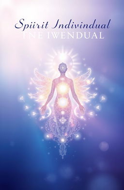 A captivating book cover for 'Spirit Individual' that features an ethereal figure surrounded by a shimmering aura, blending elements of spirituality and individuality