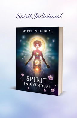 A captivating book cover for 'Spirit Individual' that features an ethereal figure surrounded by a shimmering aura, blending elements of spirituality and individuality