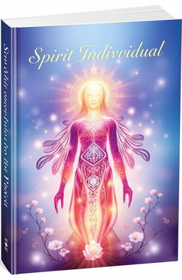 A captivating book cover for 'Spirit Individual' that features an ethereal figure surrounded by a shimmering aura, blending elements of spirituality and individuality