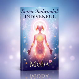 A captivating book cover for 'Spirit Individual' by Moba, featuring an ethereal figure surrounded by a shimmering aura that symbolizes spirituality and individuality