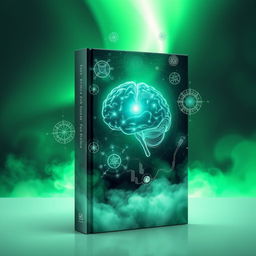 A high-definition 3D book cover on the theme of extrasensory perception, featuring a glowing green background that resembles an aurora