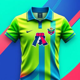 A vibrant and stylish soccer jersey design made from breathable dryfit material