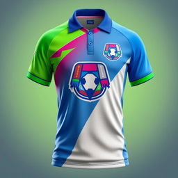 A vibrant and stylish soccer jersey design made from breathable dryfit material