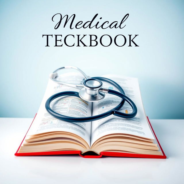 A visually striking book cover for a medical textbook, featuring a prominently displayed stethoscope entwined around an open book