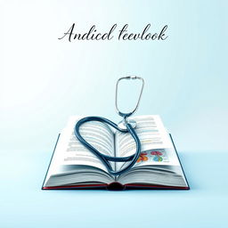 A visually striking book cover for a medical textbook, featuring a prominently displayed stethoscope entwined around an open book