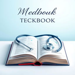 A visually striking book cover for a medical textbook, featuring a prominently displayed stethoscope entwined around an open book