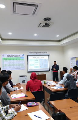 A professional setting depicting a training session for the Bangga Kencana program at UPT Balai Diklat Kependudukan dan KB in Bogor, Indonesia