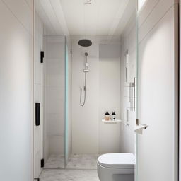 A compact bathroom design in a room of dimensions 2.15 meters by 1.20 meters. The layout includes a bathtub, a toilet, and a sink.