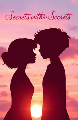 Silhouettes of a teenage guy and a teenage girl gently touching foreheads, conveying a sense of intimacy and connection