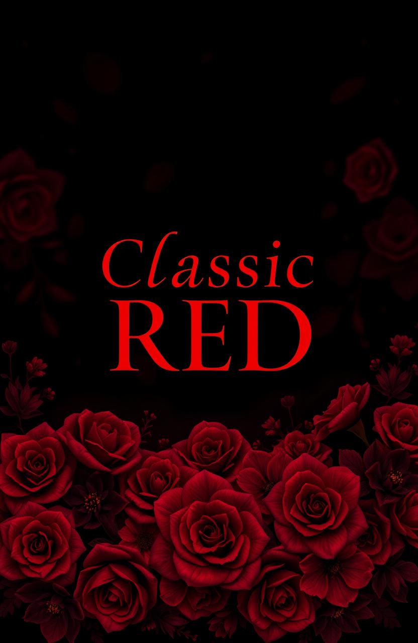 A mysterious design featuring the title 'Classic Red' in elegant, bold typography