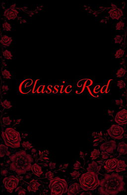 A mysterious design featuring the title 'Classic Red' in elegant, bold typography