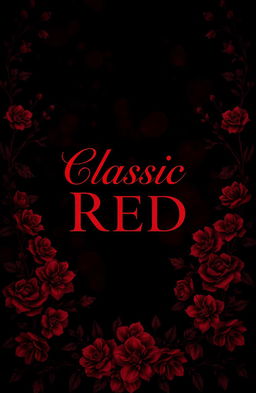 A mysterious design featuring the title 'Classic Red' in elegant, bold typography