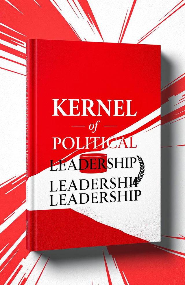 A striking book cover design for 'Kernel of Political Leadership', featuring a bold combination of red and white colors