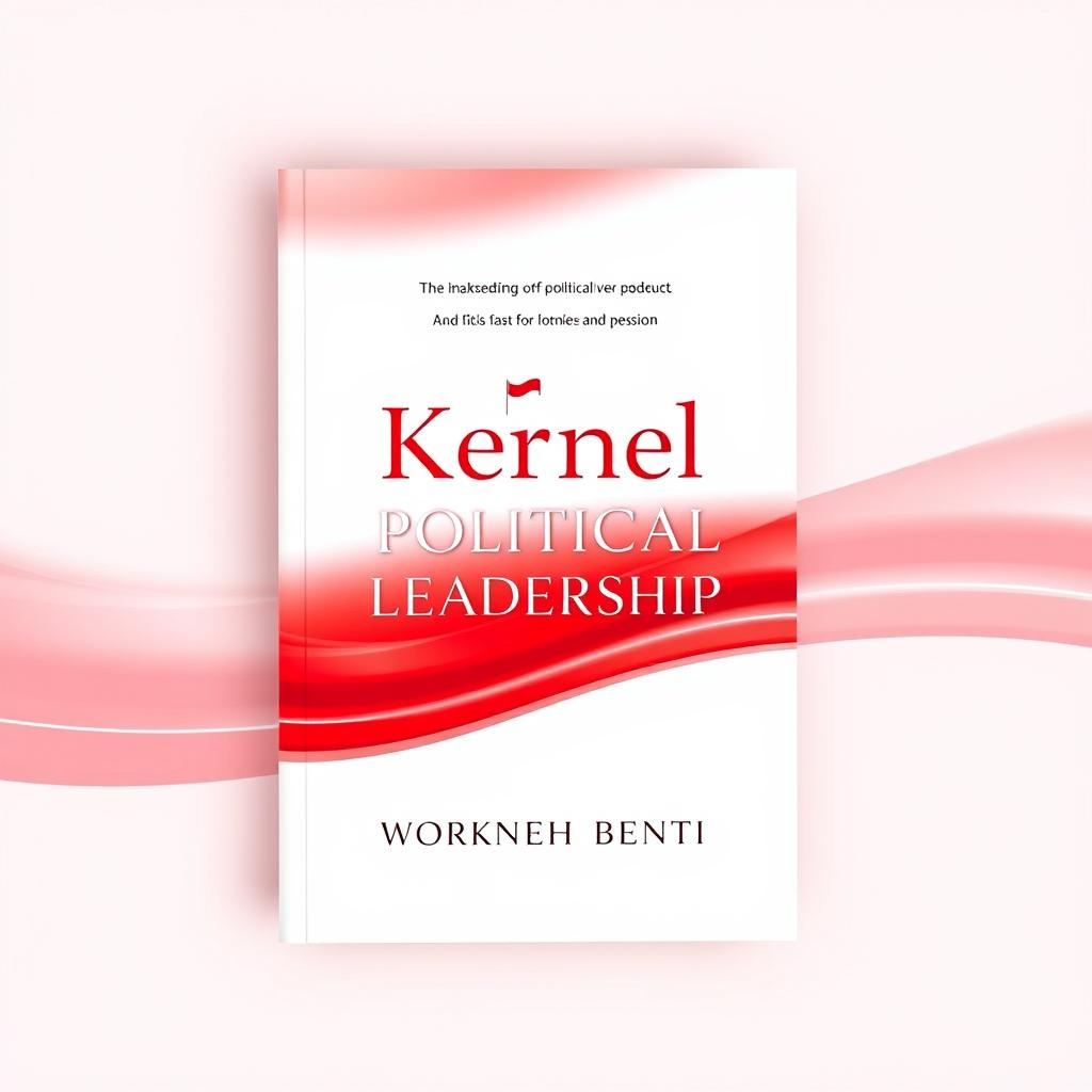 An outstanding book cover design for 'Kernel of Political Leadership' by Workneh Benti, featuring a captivating blend of red and white colors