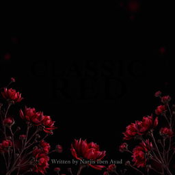 A mysterious design featuring the title 'CLASSIC RED' in all capital letters, rendered in black with a subtle shadow for depth