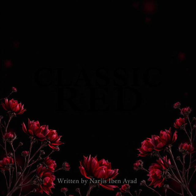 A mysterious design featuring the title 'CLASSIC RED' in all capital letters, rendered in black with a subtle shadow for depth