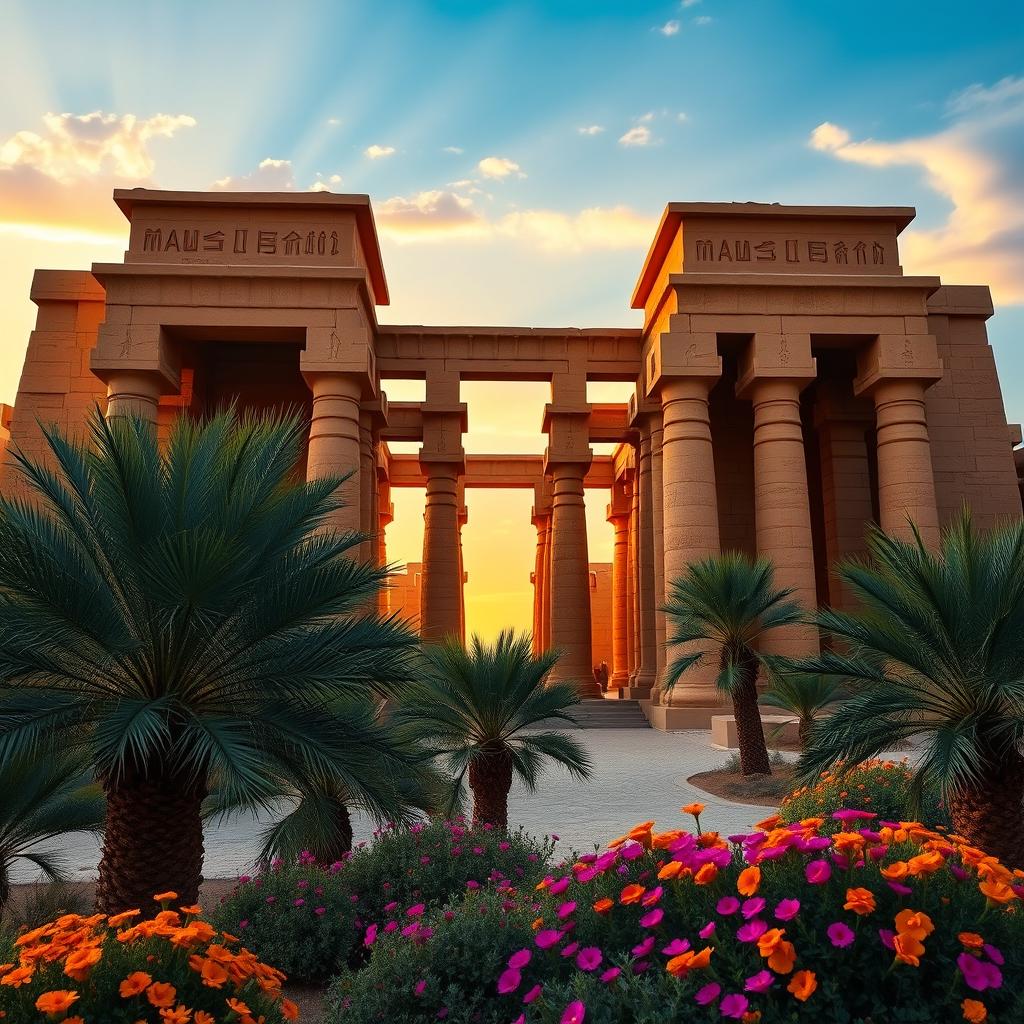 A stunning view of Karnak Temple, showcasing its majestic architecture with towering columns and intricate hieroglyphics