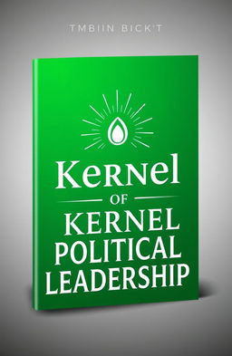 A striking book cover design for 'Kernel of Political Leadership', featuring a vibrant green background with elegant white text